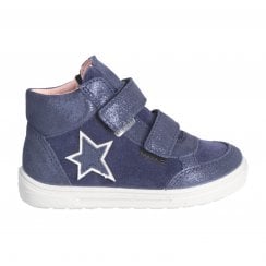 Cathy | Nautic Navy | Waterproof | Kids Star Motif Twin Strap Boots