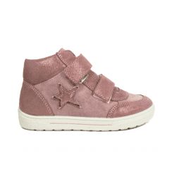 Cathy | Sucre Pink Nubuck | Waterproof Girls Riptape Ankle Boots