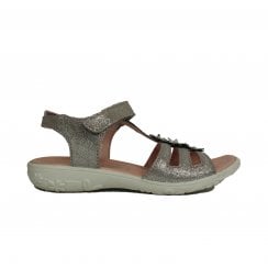 Cleo | Grey Metallic | Narrow Width | Girls Slim Fit Summer Sandals