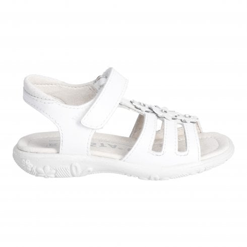 Ricosta Cleo | White Leather | Girls Classic T-Bar Open Sandals