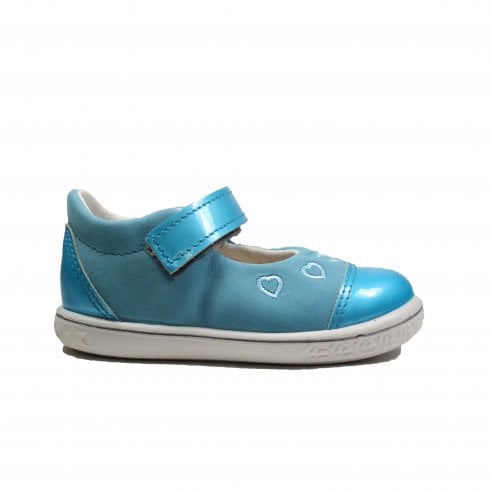 Ricosta Corinne | Turquoise Nubuck/Patent | Girls Mary Jane Shoes