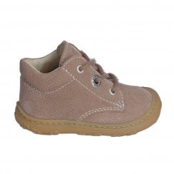 Cory | Taupe Nubuck | Kids Pre Walker Lace-up Ankle Boots