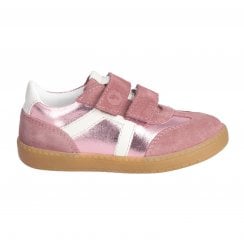 Dakota | Pink Suede & Metallic | Girls Pretty Adjustable Straps Casual Shoes