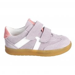 Dakota | Lilac Suede | Girls Twin Riptape Strap Casual Shoes