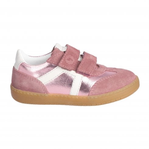 Ricosta Dakota | Pink Suede & Metallic | Girls Pretty Adjustable Straps Casual Shoes