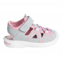 Gary | Grey/Pink | Girls Water-Friendly Closed Toe Sandals