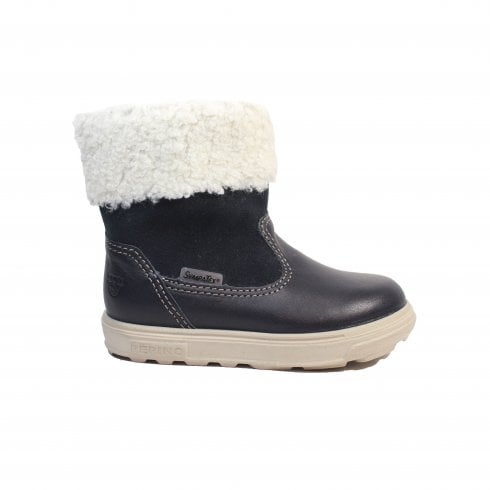 Ricosta Jiminy | Navy | Waterproof | Girls Faux Fur Lined High-Ankle Boots