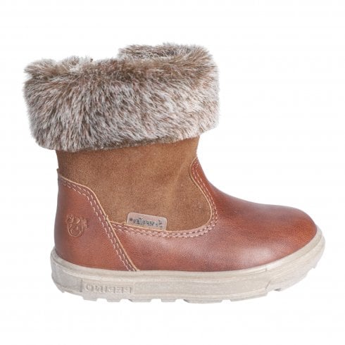 Ricosta Jiminy | Nugat Brown | Waterproof | Girls Faux Fur Lined Winter Long Boots