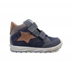 Kimi | Navy Blue | Boys Waterproof Leather Ankle Boots