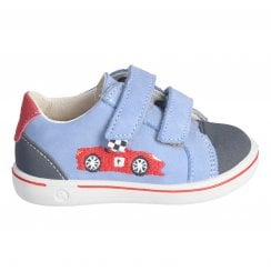 Luigi | Blue Nubuck | Little Boys Racing Car Casual Everyday Shoes