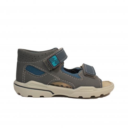 Ricosta Manto | Grey - Blue Accents | Toddler Heel-In Waterplay Summer Sandals
