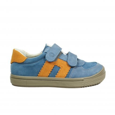 Ricosta Marci | Cloud Blue & Orange | Kids Riptape Casual Shoes