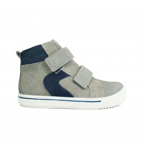 Ricosta Mats | Grey | Boys Hi-Top Riptape Waterproof Boots