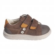 Ricosta Nippy | Brown Nubuck | Boys Twin Riptape Strap Toe Bumper Casual Shoes