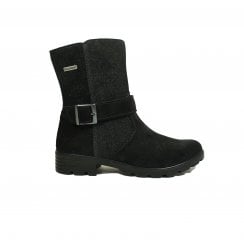 Ranka | Black | Waterproof | Girls Warm Zip-Up Winter Ankle Boots