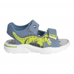Raptor | Blue | Boys Dinosaur Theme Riptape Summer Sandals