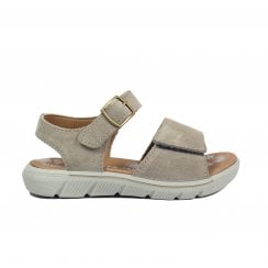 Samira | Taupe Suede | Girls Twin Strap Open Toe Sandals