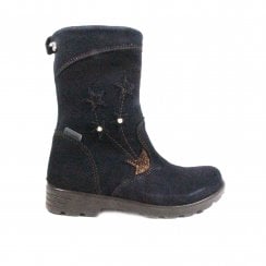 Steffi | Navy | Waterproof | Girls Mid Calf Fleece Lined Boots