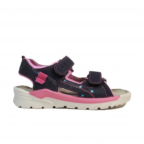Ricosta Tajo | Dark Navy & Pink | Water Friendly | Machine Washable Girls Supportive Summer Sandals