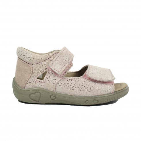 Ricosta Taya | Powder Pink Suede | Girls Closed Back Summer Sandals