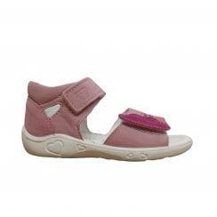 Tia | Mallow Pink | Little Girls Double Strap Adjustable Sandals
