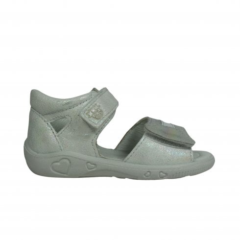 Ricosta Tia | White/Silver | Girls Toddler Easy-on Summer Sandals