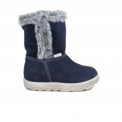 Usky | Navy Blue | Girls Warm Lined Waterproof Long Boots